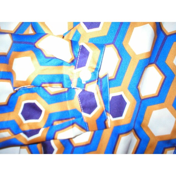 Womens New The Limited Blouse Work Play Blue Orange Cream Geometric Purple S Top - Picture 10 of 12